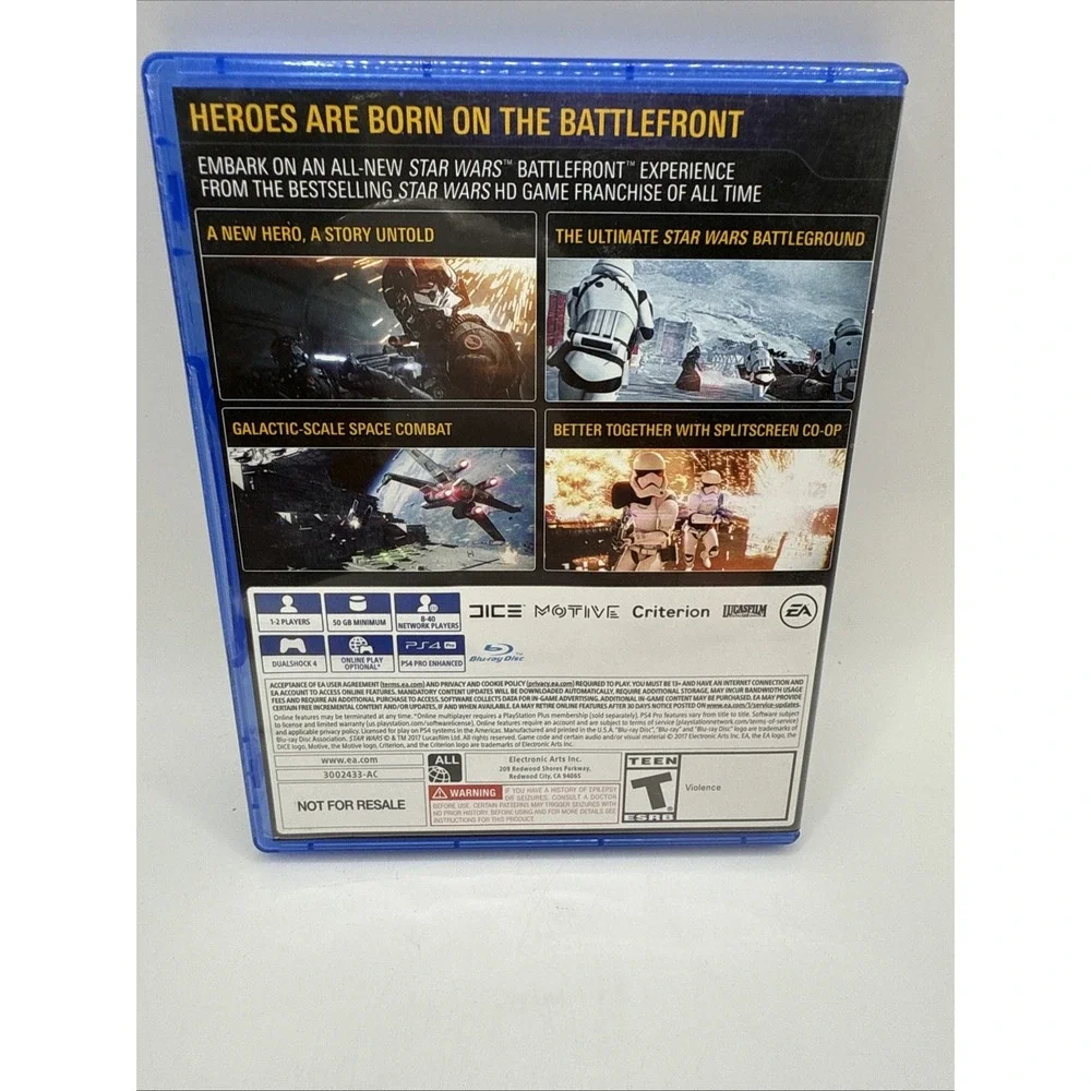 Star Wars Battlefront II‎ Sony PlayStation 4 With Case